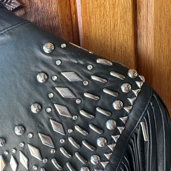 Domallo women’s leather fringed jacket - Picture 5 of 7